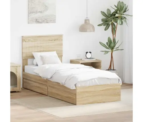 Saugos Lova Sonoma Ąžuolas 75 X 190 Cm Apdirbta Mediena