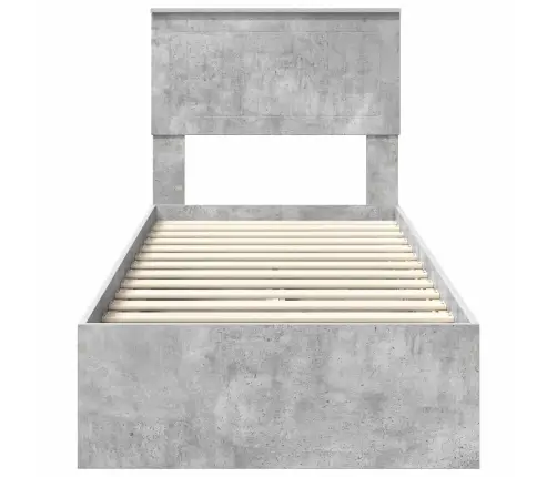 Saugos Lova Betono Pilka 75 X 190 Cm Apdirbta Mediena