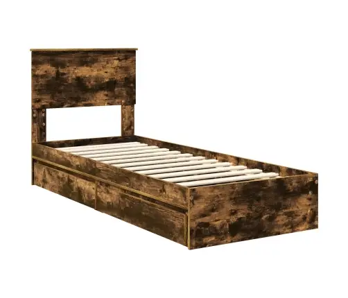 Gultas Rāmis Dūmaka Ozols 75 X 190 Cm Inženierijas Koks Vidaxl