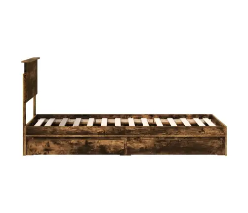 Gultas Rāmis Dūmaka Ozols 75 X 190 Cm Inženierijas Koks Vidaxl