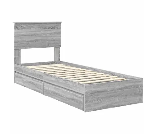 Saugos Lova Pilkas Sonoma 75 X 190 Cm Apdirbta Mediena