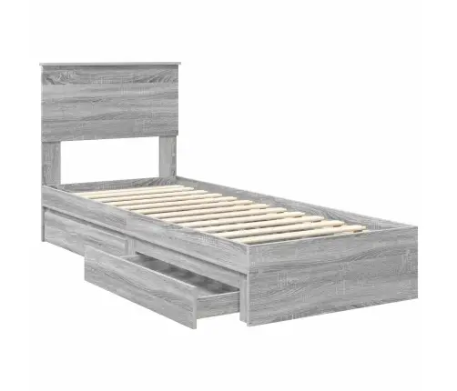 Saugos Lova Pilkas Sonoma 75 X 190 Cm Apdirbta Mediena