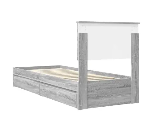 Saugos Lova Pilkas Sonoma 75 X 190 Cm Apdirbta Mediena