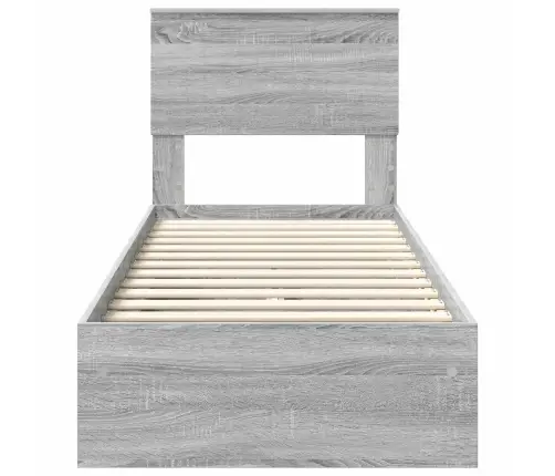 Saugos Lova Pilkas Sonoma 75 X 190 Cm Apdirbta Mediena