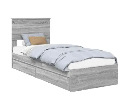 Saugos Lova Pilkas Sonoma 75 X 190 Cm Apdirbta Mediena