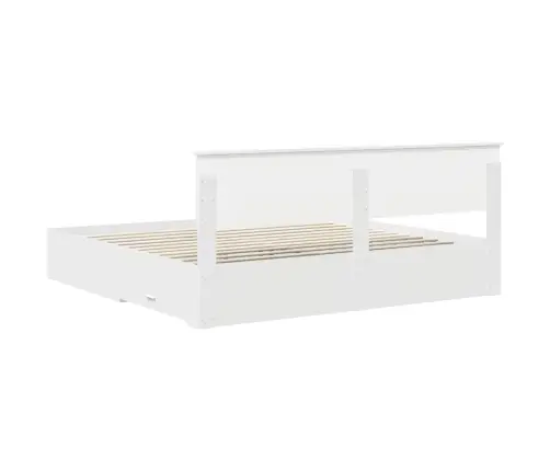 Lovos Rėmas Su Galvūgalio Balta 200 X 200 Cm Apdirbta Mediena