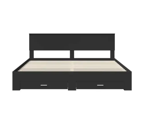 Lovos Rėmas Juodas Ir Sidabrinis 200 X 200 Cm Apdirbta Mediena