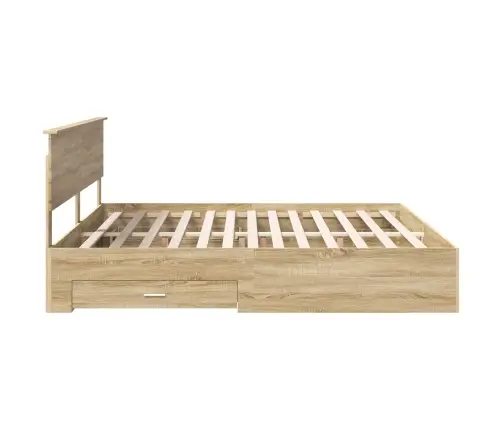 Gultas Rāmis Sonoma Ozols 200 X 200 Cm Inženierijas Koks Vidaxl