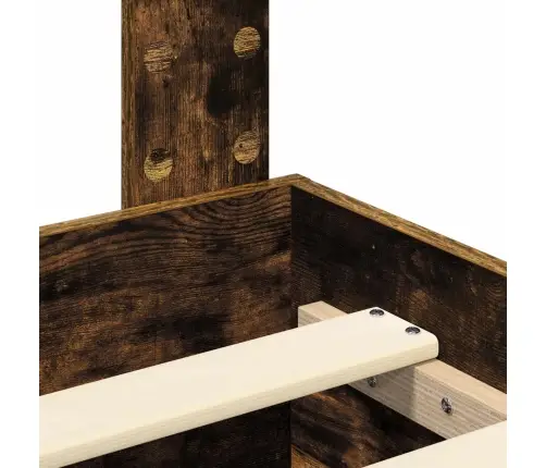 Gultas Rāmis Dūmaka Ozols 200 X 200 Cm Inženierijas Koks Vidaxl