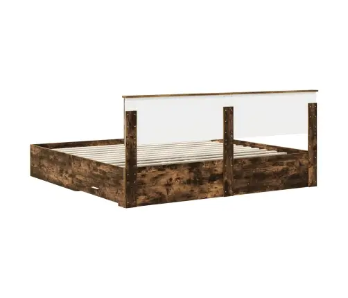 Gultas Rāmis Dūmaka Ozols 200 X 200 Cm Inženierijas Koks Vidaxl