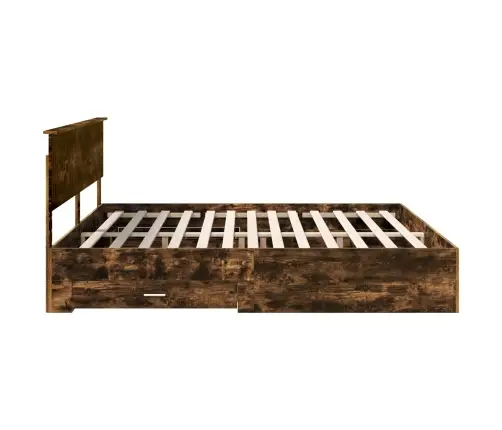 Gultas Rāmis Dūmaka Ozols 200 X 200 Cm Inženierijas Koks Vidaxl