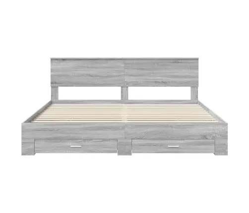 Lovos Rėmas Pilkas Sonoma 200 X 200 Cm Apdirbta Mediena