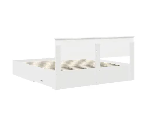 Lovos Rėmas Su Galvūgalio Balta 180 X 200 Cm Apdirbta Mediena