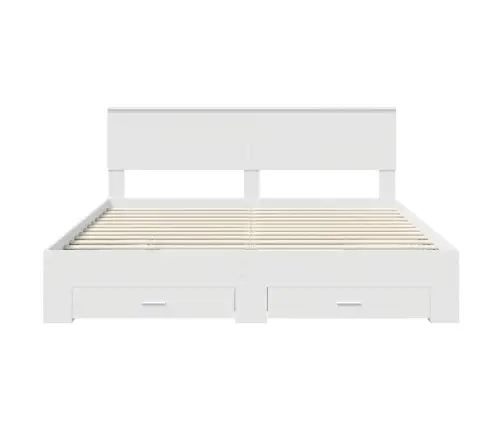 Lovos Rėmas Su Galvūgalio Balta 180 X 200 Cm Apdirbta Mediena