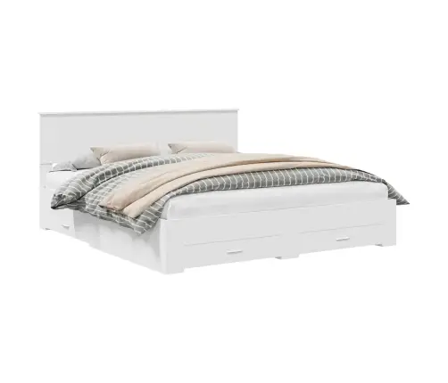 Lovos Rėmas Su Galvūgalio Balta 180 X 200 Cm Apdirbta Mediena