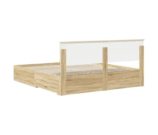 Voodi Raam Peaga Sahtliga Sonoma Tamm 180 X 200 Cm Tehispuit