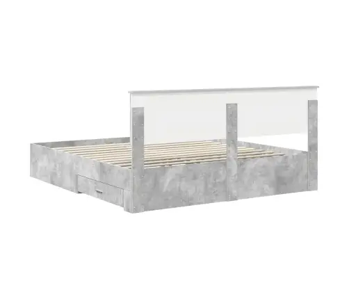 Voodi Raam Peaga Sahtliga Betoonhall 180 X 200 Cm Tehispuit