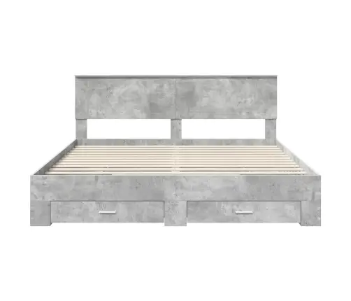 Voodi Raam Peaga Sahtliga Betoonhall 180 X 200 Cm Tehispuit