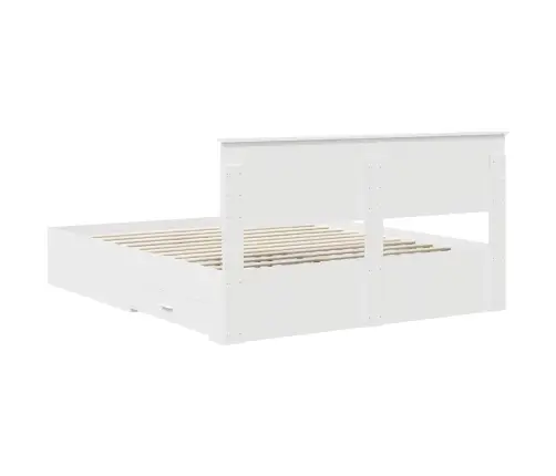 Gultas Rāmis Ar Atvilktni Balts 160 X 200 Cm Inženierijas Koks Vidaxl