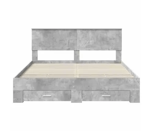 Voodi Raam Peaga Sahtliga Betoonhall 160 X 200 Cm Tehispuit