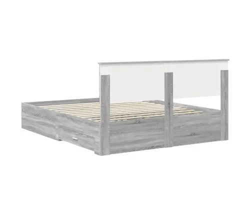 Voodi Raam Peaga Sahtliga Hall Sonoma 160 X 200 Cm Tehispuit