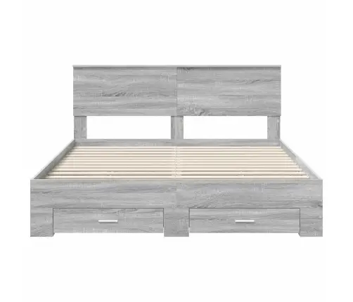 Voodi Raam Peaga Sahtliga Hall Sonoma 160 X 200 Cm Tehispuit