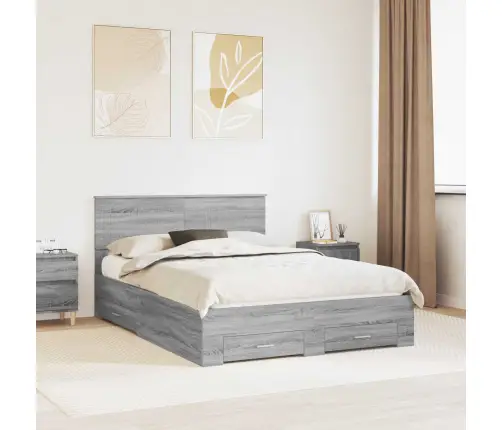 Lovos Rėmas Pilkas Sonoma 140 X 200 Cm Apdirbta Mediena