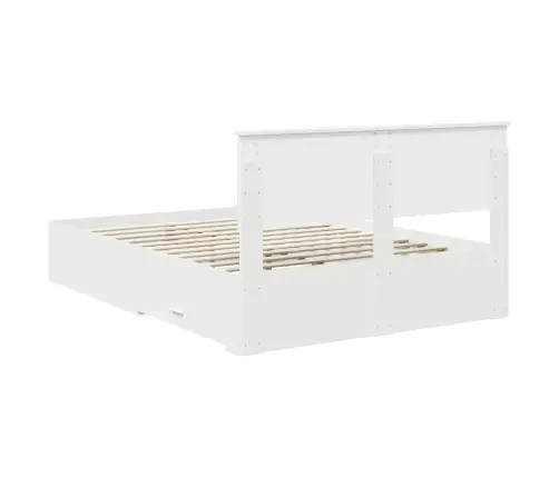 Gultas Rāmis Ar Atvilktni Balts 140 X 190 Cm Inženierijas Koks Vidaxl