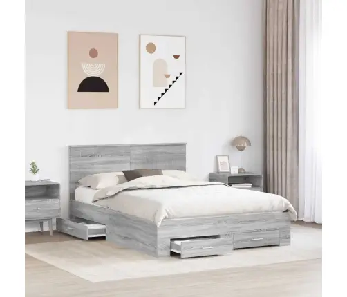 Lovos Rėmas Pilkas Sonoma 140 X 190 Cm Apdirbta Mediena