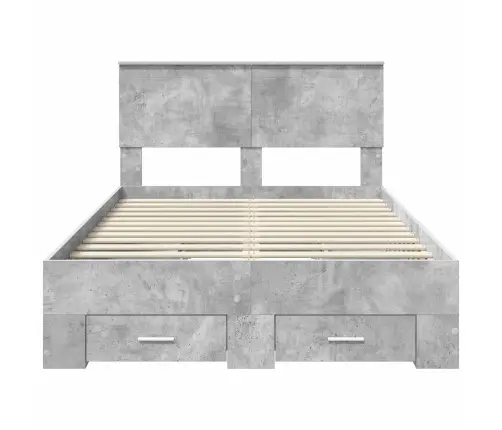 Voodi Raam Peaga Sahtliga Betoonhall 120 X 200 Cm Tehispuit