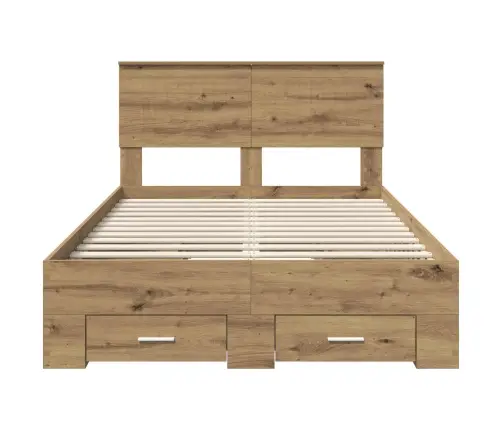 Gultas Rāmis Artisānā Ozols 120 X 200 Cm Inženierijas Koks Vidaxl