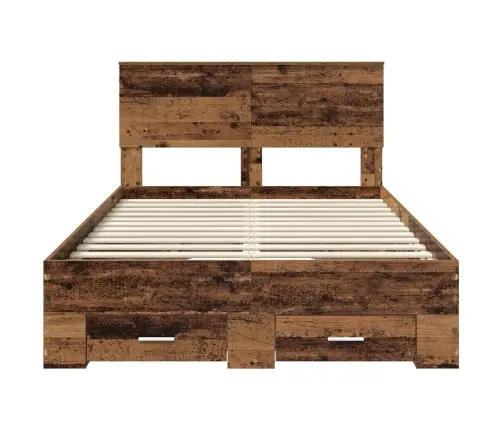 Gultas Rāmis Ar Atvilktni Ar Galvas Klāju Inženierijas Koks Vidaxl