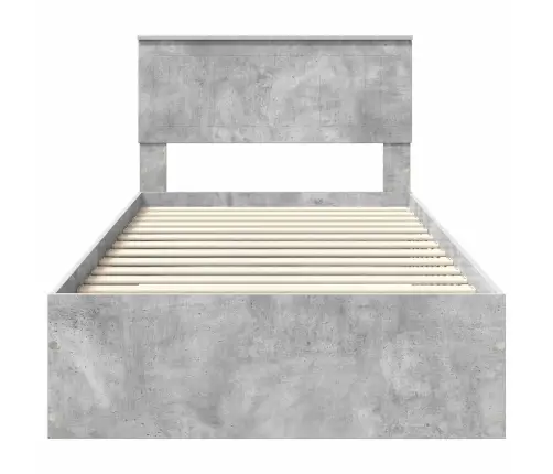 Gultas Rāmis Betona Pelēks 100 X 200 Cm Inženierijas Koks Vidaxl