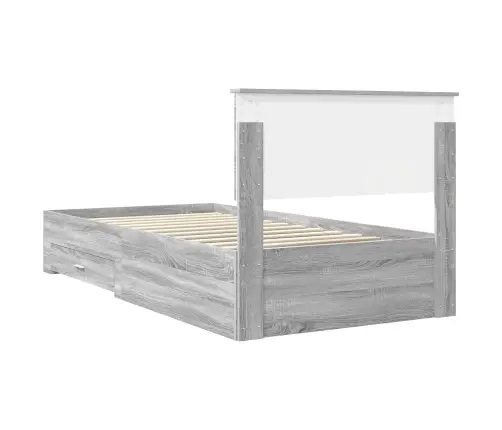 Voodi Raam Peaga Sahtliga Hall Sonoma 100 X 200 Cm Tehispuit