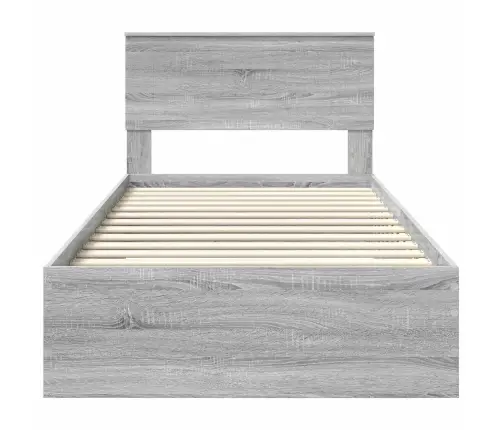 Voodi Raam Peaga Sahtliga Hall Sonoma 100 X 200 Cm Tehispuit