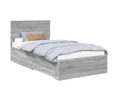 Voodi Raam Peaga Sahtliga Hall Sonoma 100 X 200 Cm Tehispuit