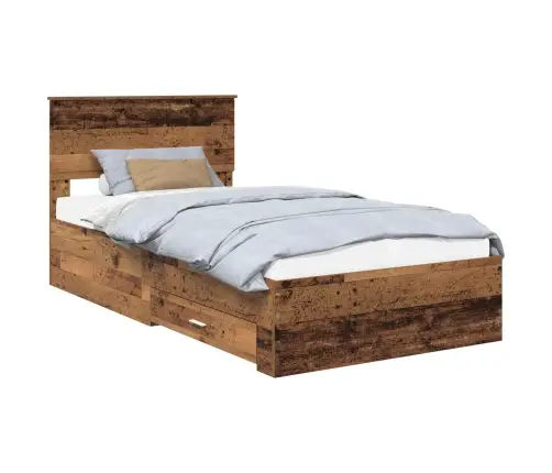 Gultas Rāmis Vecs Koks 100 X 200 Cm Inženierijas Koks Vidaxl