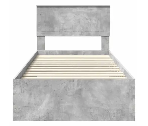 Lovos Rėmas Betono Pilka 90 X 200 Cm Apdirbta Mediena