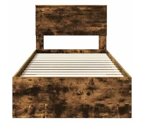 Gultas Rāmis Dūmaka Ozols 90 X 200 Cm Inženierijas Koks Vidaxl