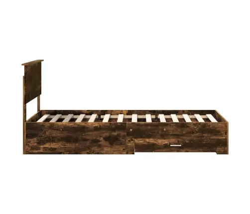 Gultas Rāmis Dūmaka Ozols 90 X 200 Cm Inženierijas Koks Vidaxl