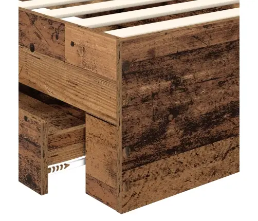 Gultas Rāmis Vecs Koks 90 X 200 Cm Inženierijas Koks Vidaxl