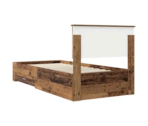 Gultas Rāmis Vecs Koks 90 X 200 Cm Inženierijas Koks Vidaxl