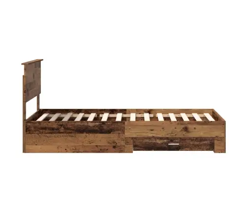 Gultas Rāmis Vecs Koks 90 X 200 Cm Inženierijas Koks Vidaxl