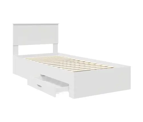 Gultas Rāmis Ar Atvilktni Balts 90 X 190 Cm Inženierijas Koks Vidaxl