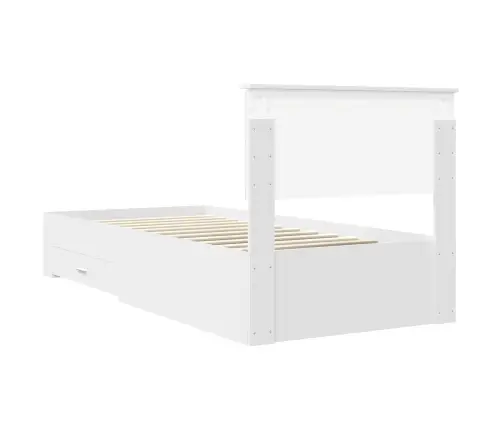 Gultas Rāmis Ar Atvilktni Balts 90 X 190 Cm Inženierijas Koks Vidaxl