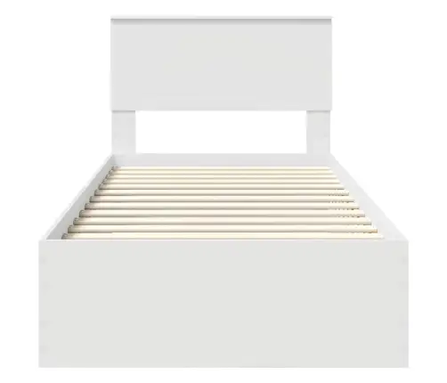 Gultas Rāmis Ar Atvilktni Balts 90 X 190 Cm Inženierijas Koks Vidaxl