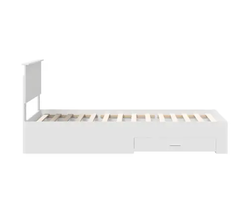 Gultas Rāmis Ar Atvilktni Balts 90 X 190 Cm Inženierijas Koks Vidaxl