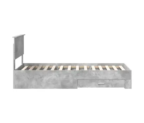 Gultas Rāmis Betona Pelēks 90 X 190 Cm Inženierijas Koks Vidaxl