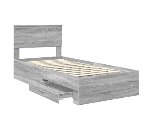 Lovos Rėmas Pilkas Sonoma 90 X 190 Cm Apdirbta Mediena