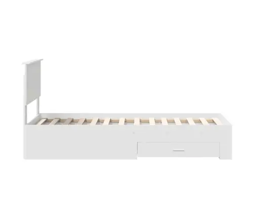 Gultas Rāmis Balts Un Sudrabs 75 X 190 Cm Inženierijas Koks Vidaxl